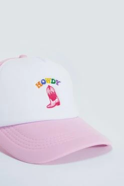 Howdy Western Boots Embroidery Trucker Hat -Nasty Gal Sales Store Sales womens pink howdy western boots embroidery trucker hat 2