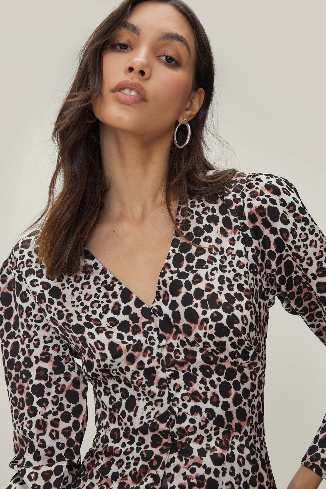 Long Sleeve Button Through Printed Blouse 2 Long Sleeve Button Through Printed Blouse - Image 2