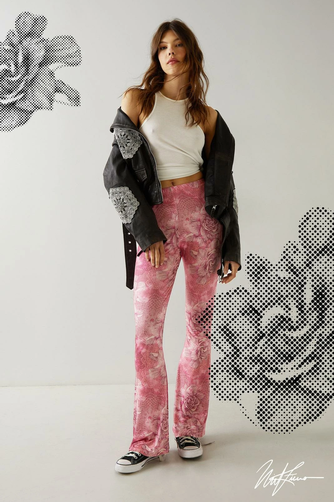 Nasty Gal X Nick Fierro Tattoo Printed Flare Pants 4 Nasty Gal X Nick Fierro Tattoo Printed Flare Pants - Image 4