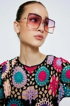 Ombre Colored Lense Oversized Sunglasses
