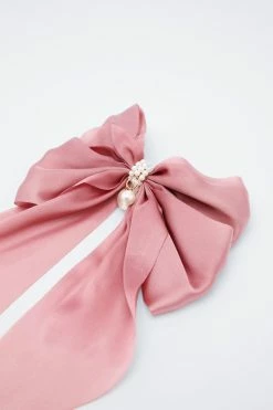 Pearl Trim Bow 6 Pearl Trim Bow -Nasty Gal Sales Store Sales womens pink pearl trim bow 2