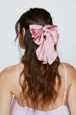 Pearl Trim Bow 7 Pearl Trim Bow -Nasty Gal Sales Store Sales womens pink pearl trim bow 3