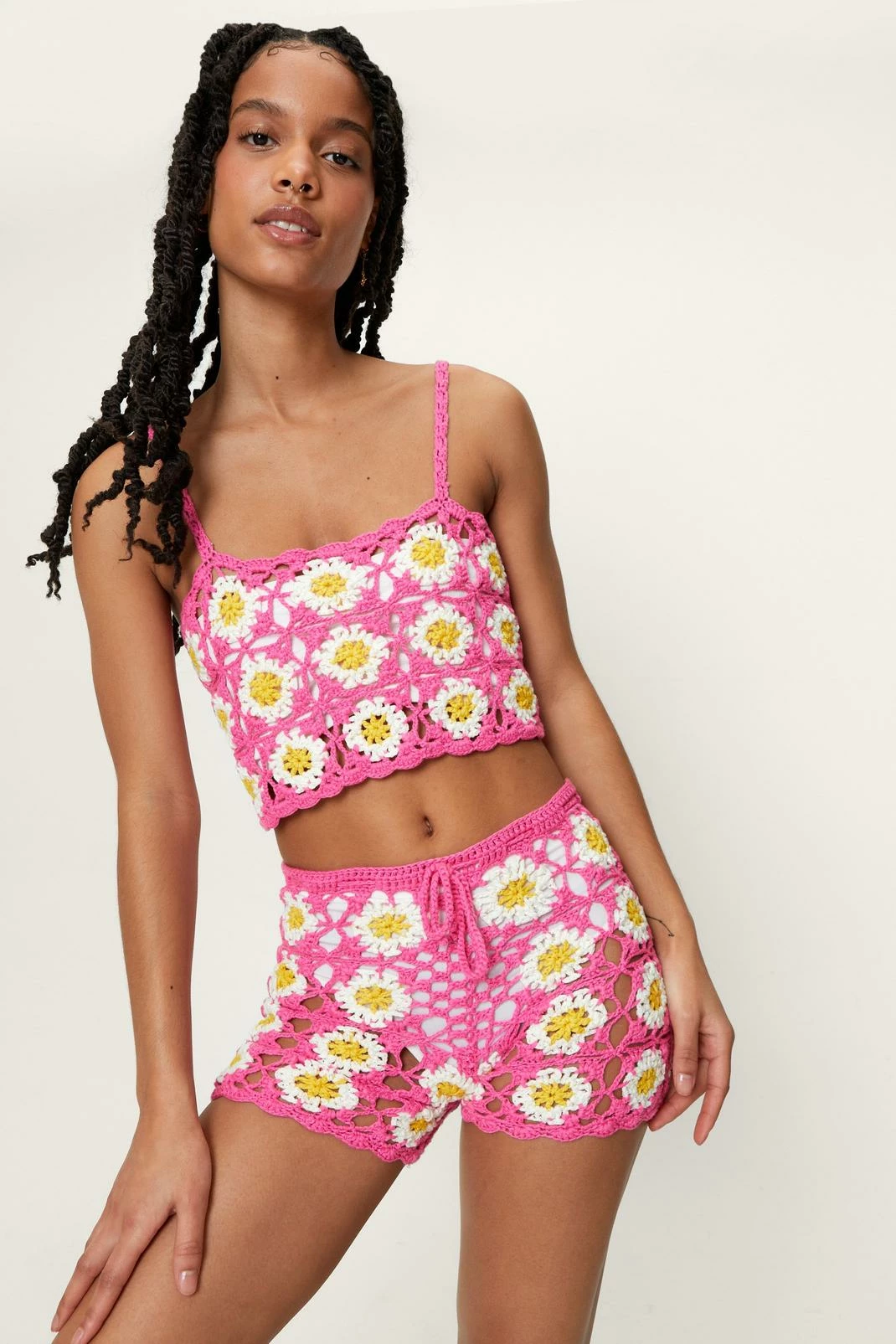 Petite Crochet Floral Flippy Short 2 Petite Crochet Floral Flippy Short - Image 2