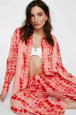 Petite Tie Dye Oversized Shirt