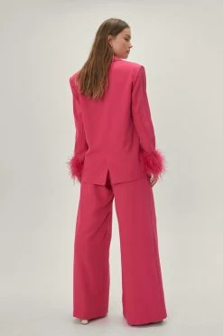 Pleated Wide Leg Belted Suit Pants 12 Pleated Wide Leg Belted Suit Pants -Nasty Gal Sales Store Sales womens pink pleated wide leg belted suit pants 2