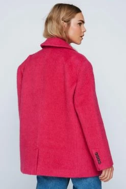 Premium Brushed Wool Oversized Blazer Coat -Nasty Gal Sales Store Sales womens pink premium brushed wool oversized blazer coat 2
