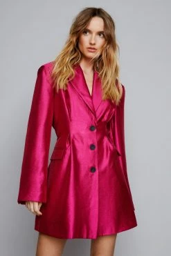 Premium Tailored Blazer Dress -Nasty Gal Sales Store Sales womens pink premium tailored blazer dress 1