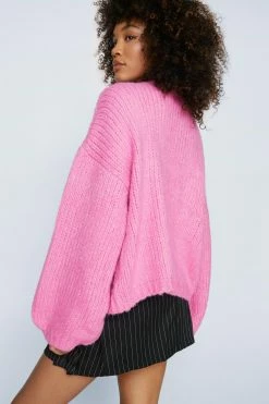 Premium Wool Oversized Cardigan -Nasty Gal Sales Store Sales womens pink premium wool oversized cardigan 2