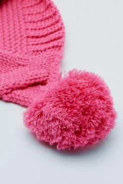 Slouch Knitted Oversized Pom Beanie -Nasty Gal Sales Store Sales womens pink slouch knitted oversized pom beanie 1 2