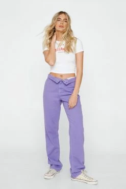 9's Style Denim Puddle Jean -Nasty Gal Sales Store Sales womens purple 90s style denim puddle jean