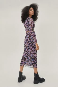 Abstract Spot Knot Front Mesh Top 6 Abstract Spot Knot Front Mesh Top -Nasty Gal Sales Store Sales womens purple abstract spot knot front mesh top 2