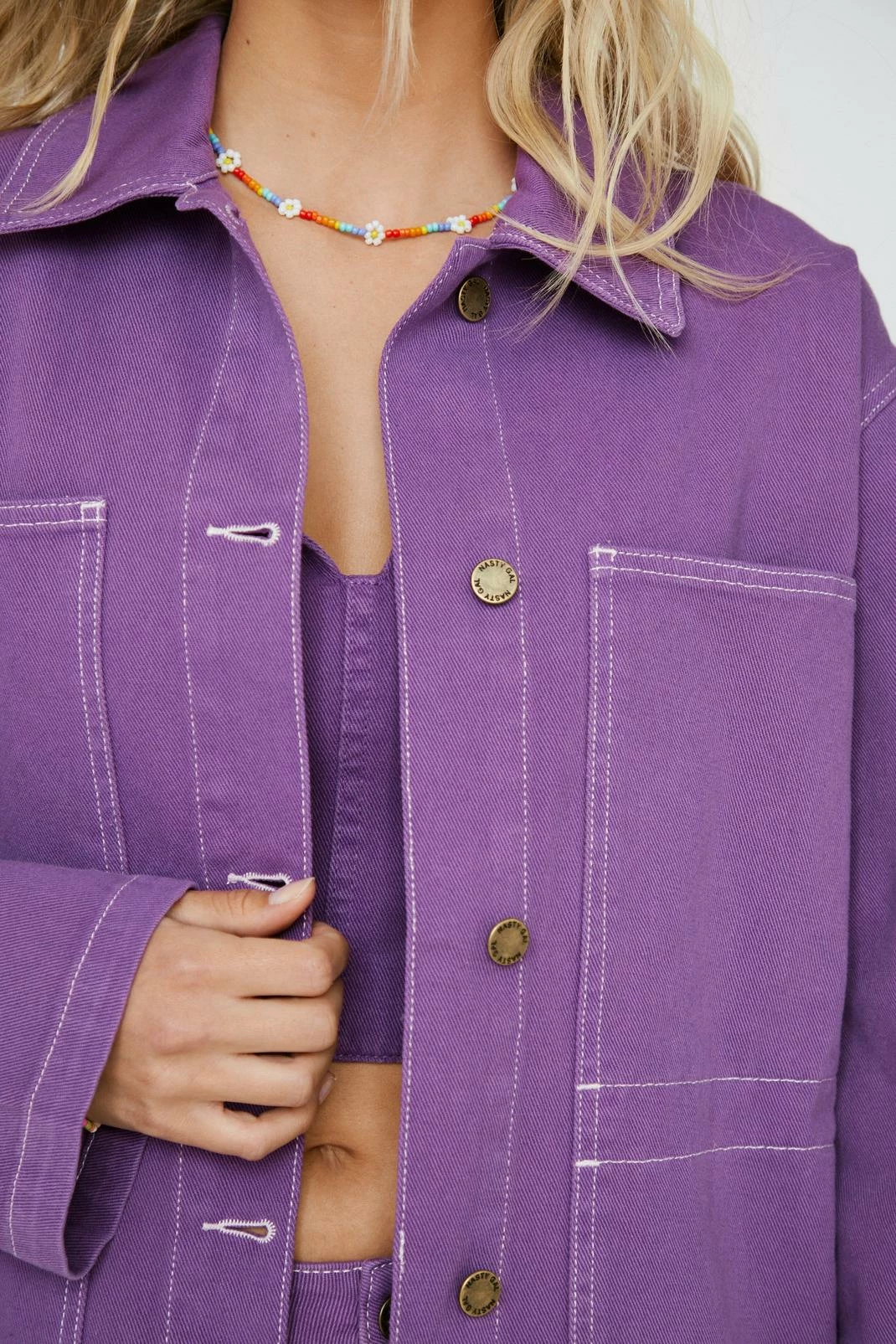Contrast Stitch Denim Utility Shirt 1 Contrast Stitch Denim Utility Shirt