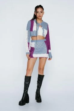 Gauzy Colorblock Knitted Cardigan