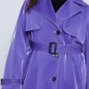Plus Size High Shine Premium Belted Trench Coat