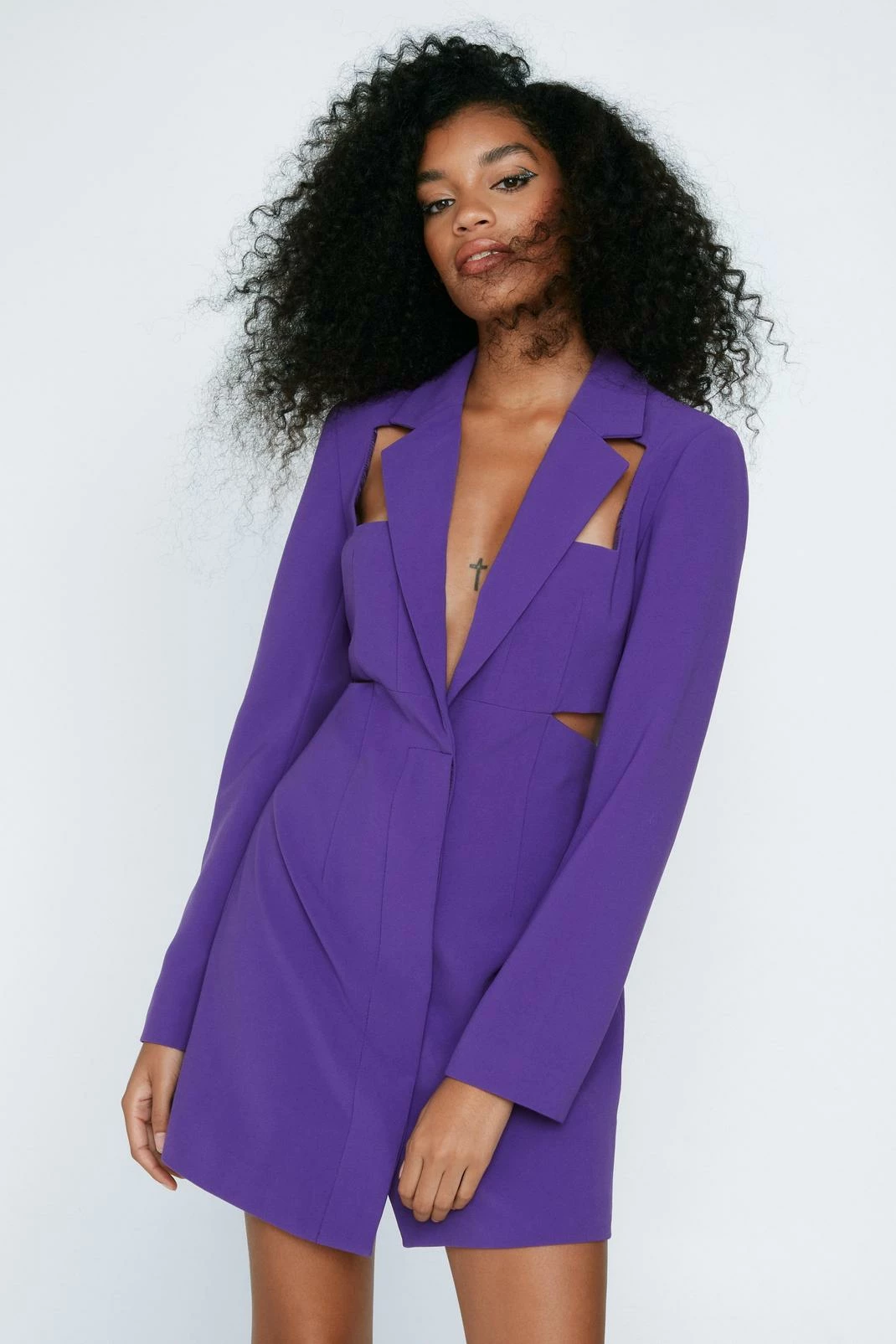 Premium Twill Cut Out Blazer Dress 2 Premium Twill Cut Out Blazer Dress - Image 2