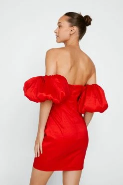 Bardot Taffeta Mini Dress 9 Bardot Taffeta Mini Dress -Nasty Gal Sales Store Sales womens red bardot taffeta mini dress 2