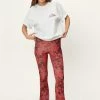 High Waisted Tie Dye Mesh Flared Pants