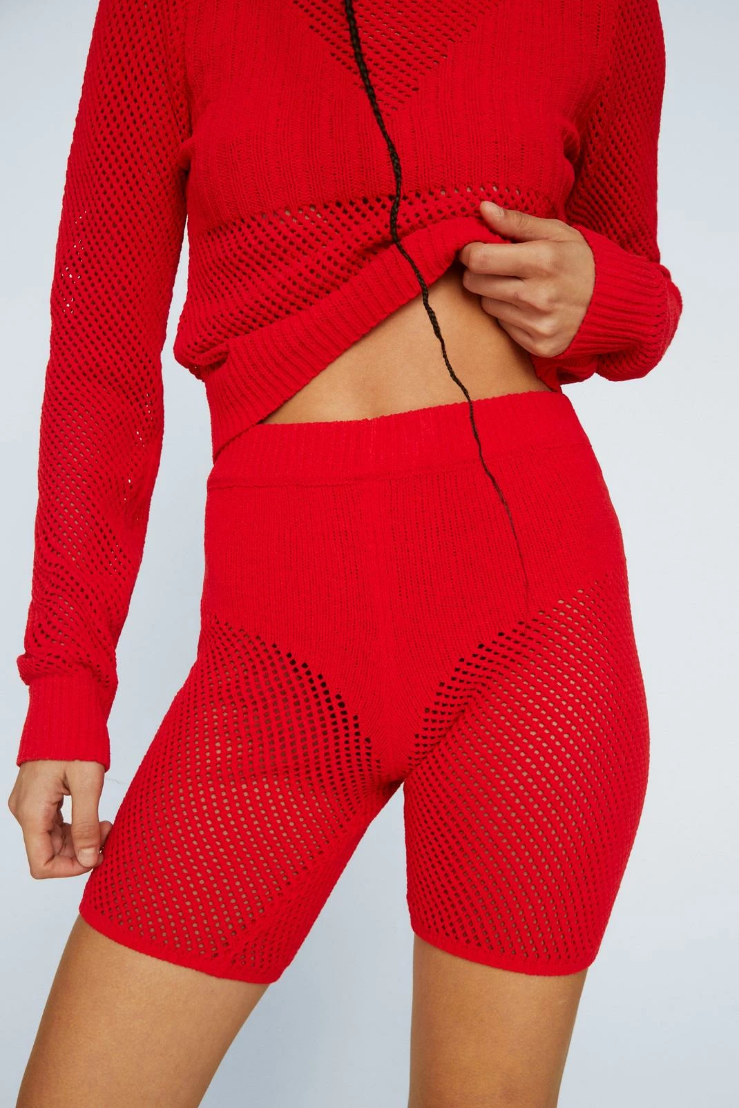 Premium Chenille Mesh Panelled Biker Shorts 2 Premium Chenille Mesh Panelled Biker Shorts - Image 2