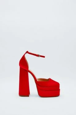 Alternative view of Satin Closed Toe Double Platform 2 Part Heels