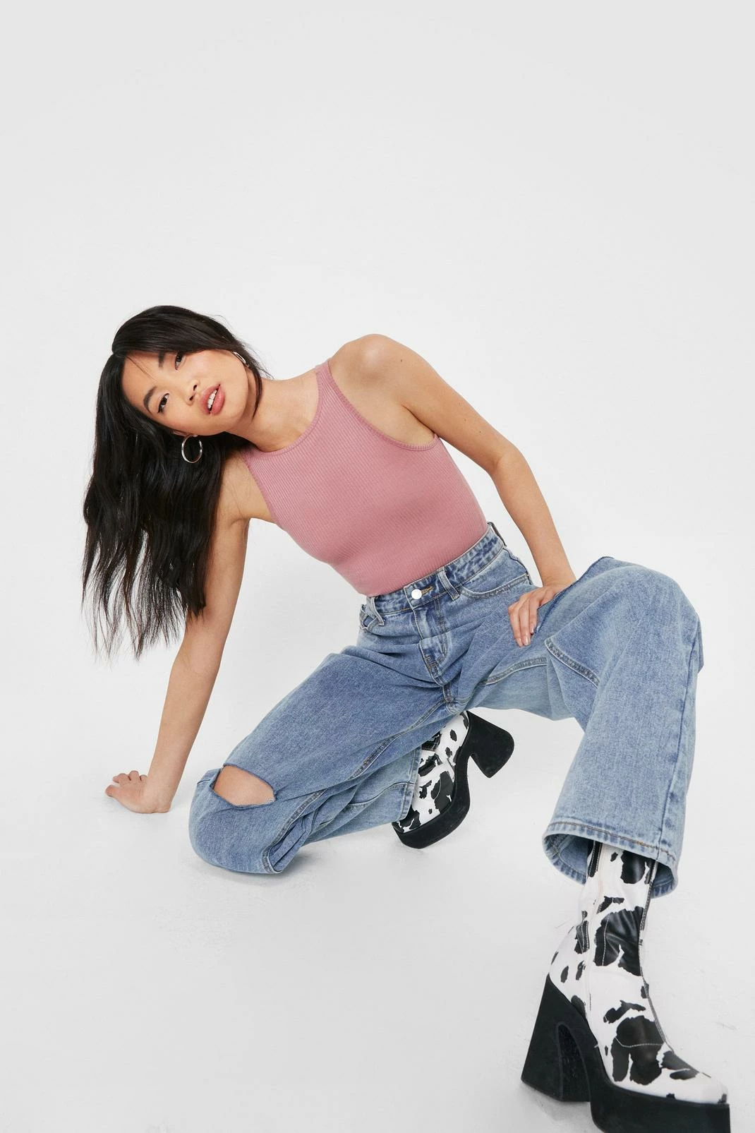 Ribbed Racerback High Leg Bodysuit 1 Ribbed Racerback High Leg Bodysuit