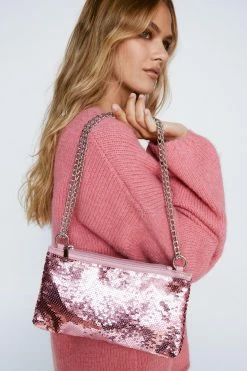 Slouched Sequin Grab Bag -Nasty Gal Sales Store Sales womens rose slouched sequin grab bag 3