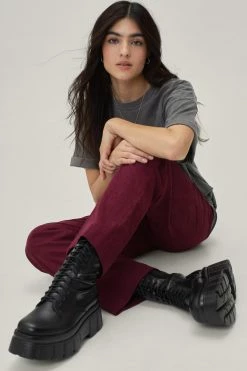 Cord Wide Leg Pants -Nasty Gal Sales Store Sales womens rust cord wide leg pants 3