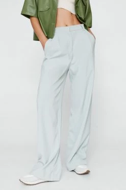 High Waisted Tailored Smart Pants -Nasty Gal Sales Store Sales womens sage high waisted tailored smart pants