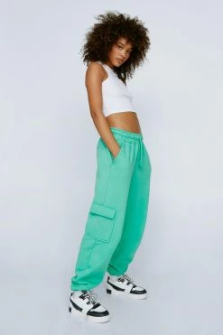Tab Detail Utility Sweatpants -Nasty Gal Sales Store Sales womens sage tab detail utility sweatpants 3