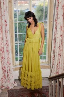 Alternative view of Tulle Tie Shoulder V Neck Maxi Dress