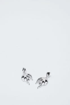 Abstract Flame Drop Earrings -Nasty Gal Sales Store Sales womens silver abstract flame drop earrings 1