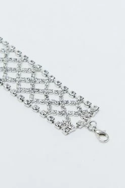 Diamante Embellished Choker And Bra 6 Diamante Embellished Choker And Bra -Nasty Gal Sales Store Sales womens silver diamante embellished choker and bra 2