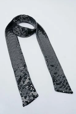 Nasty Gal Sales Store Sales -Nasty Gal Sales Store Sales womens silver metallic mirror skinny scarf 1