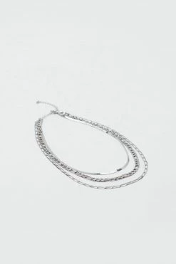 Multi Chain Layered Necklace 5 Multi Chain Layered Necklace -Nasty Gal Sales Store Sales womens silver multi chain layered necklace 1
