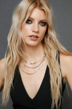 Multi Chain Layered Necklace 7 Multi Chain Layered Necklace -Nasty Gal Sales Store Sales womens silver multi chain layered necklace 3
