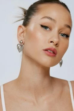 Pear Drop Heart Flame Earrings