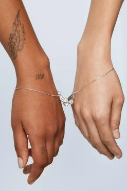 Silver Plated Butterfly Friendship Bracelet Set -Nasty Gal Sales Store Sales womens silver silver plated butterfly friendship bracelet set 3