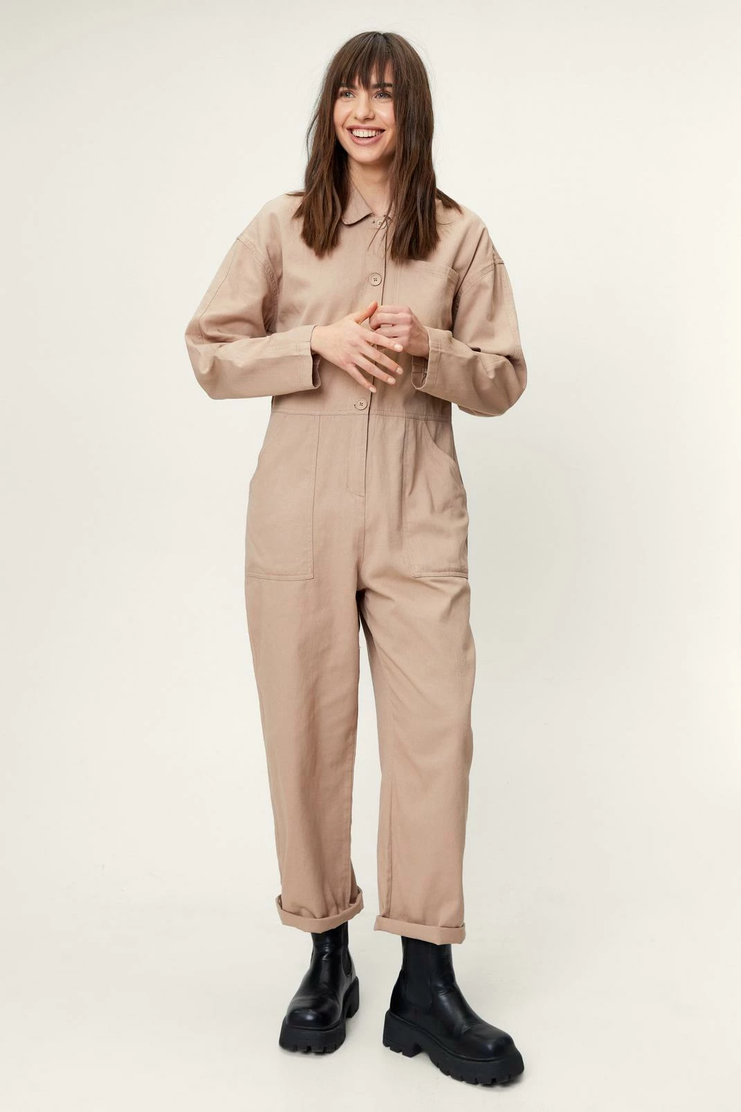 Loose Button Down Ankle Grazer Boilersuit 2 Loose Button Down Ankle Grazer Boilersuit - Image 2