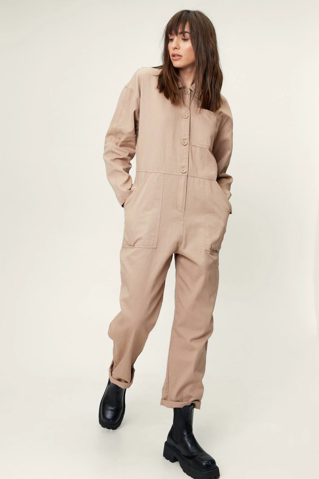 Loose Button Down Ankle Grazer Boilersuit 4 Loose Button Down Ankle Grazer Boilersuit - Image 4