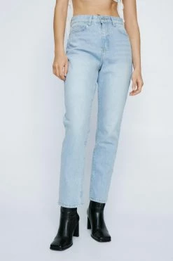 Organic Cotton Straight Leg Denim Jeans -Nasty Gal Sales Store Sales womens super20pale20wash organic cotton straight leg denim jeans 1