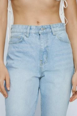 Organic Cotton Straight Leg Denim Jeans -Nasty Gal Sales Store Sales womens super20pale20wash organic cotton straight leg denim jeans 2