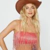 Contrast Faux Leather Trim Cowboy Hat