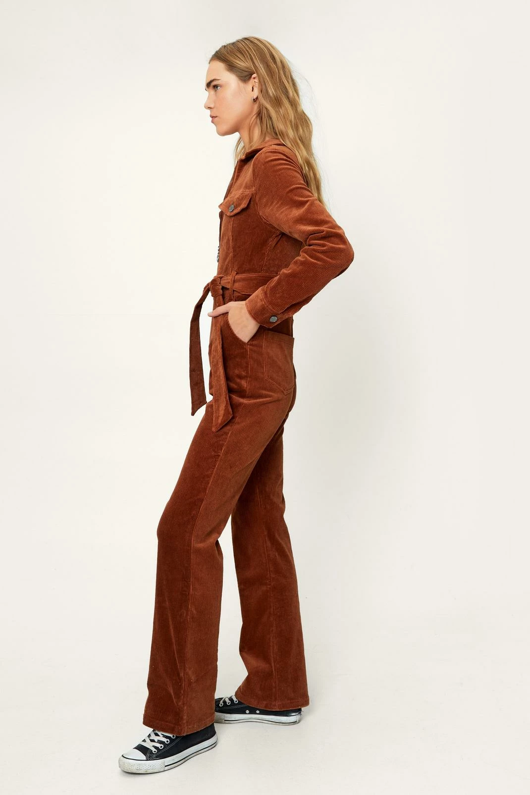 Cord Long Sleeve Zip Front Jumpsuit 7 Cord Long Sleeve Zip Front Jumpsuit - Image 7