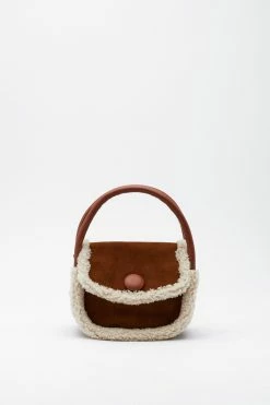 Alternative view of Faux Shearling Trim Grab Bag
