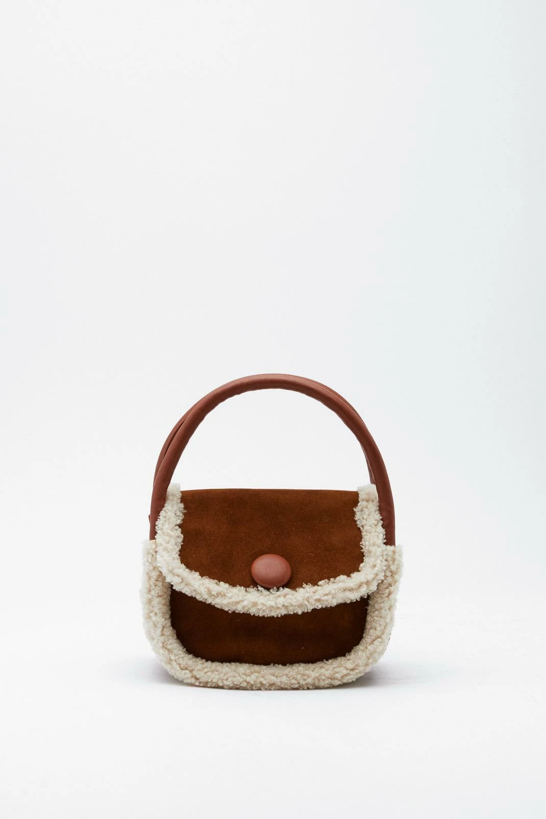 Faux Shearling Trim Grab Bag 2 Faux Shearling Trim Grab Bag - Image 2