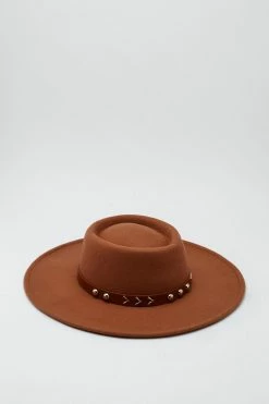 Alternative view of Studded Trim Fedora Hat