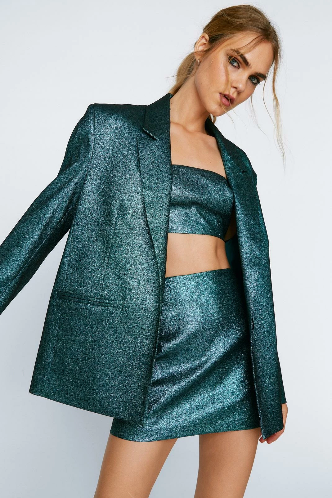 Metallic Glitter Tailored Blazer 1 Metallic Glitter Tailored Blazer