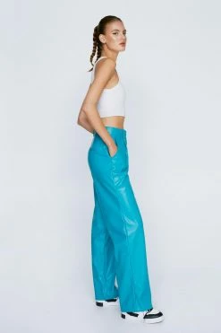 Faux Leather Straight Leg Pants