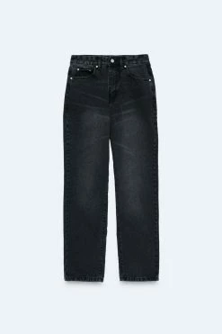 Organic Cotton Straight Leg Denim Jeans -Nasty Gal Sales Store Sales womens washed20black organic cotton straight leg denim jeans 3