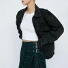 Petite 2 In 1 Detach Sleeve Denim Jacket