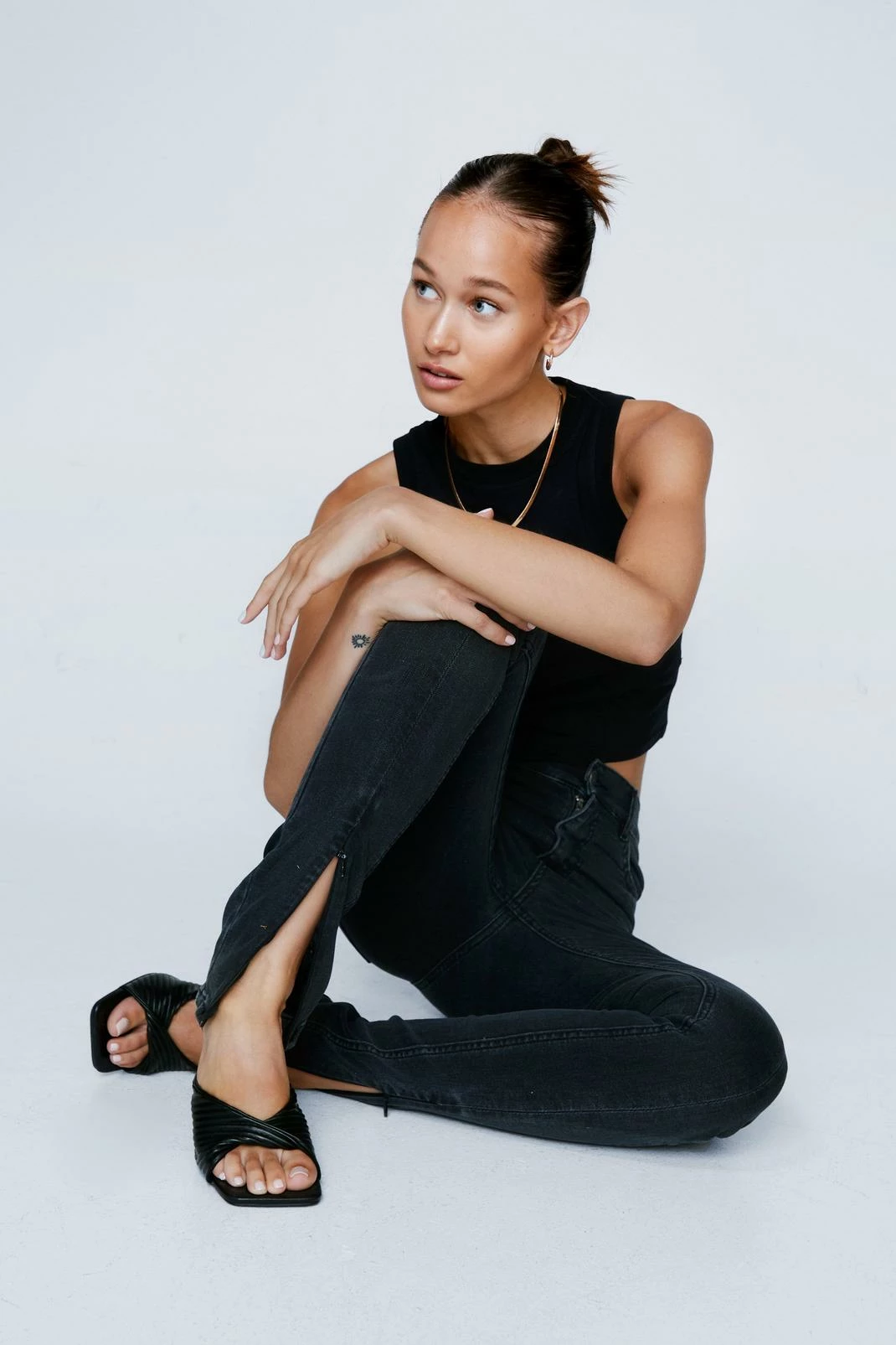 Zip Hem Skinny Denim Jeans 2 Zip Hem Skinny Denim Jeans - Image 2